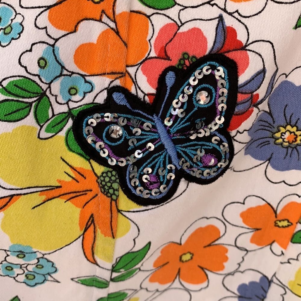 Floral Butterfly Coat Brocade Y2K Embroidered Blazer jacket XL vintage - Picture 3 of 6